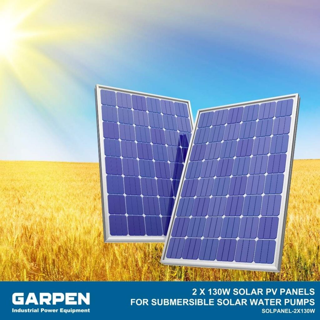 SOLPANEL-2x130W Solar PV Panels for Submersible Water Pumps